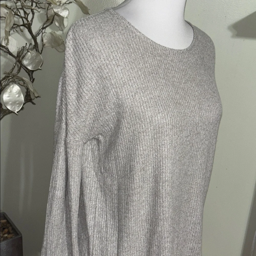 Lucky Brand Gray Ribbed Sweater